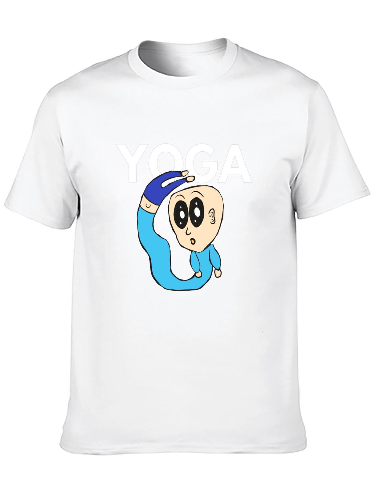 Yoga Cartoon Graphic Tee - Black Cotton Blend