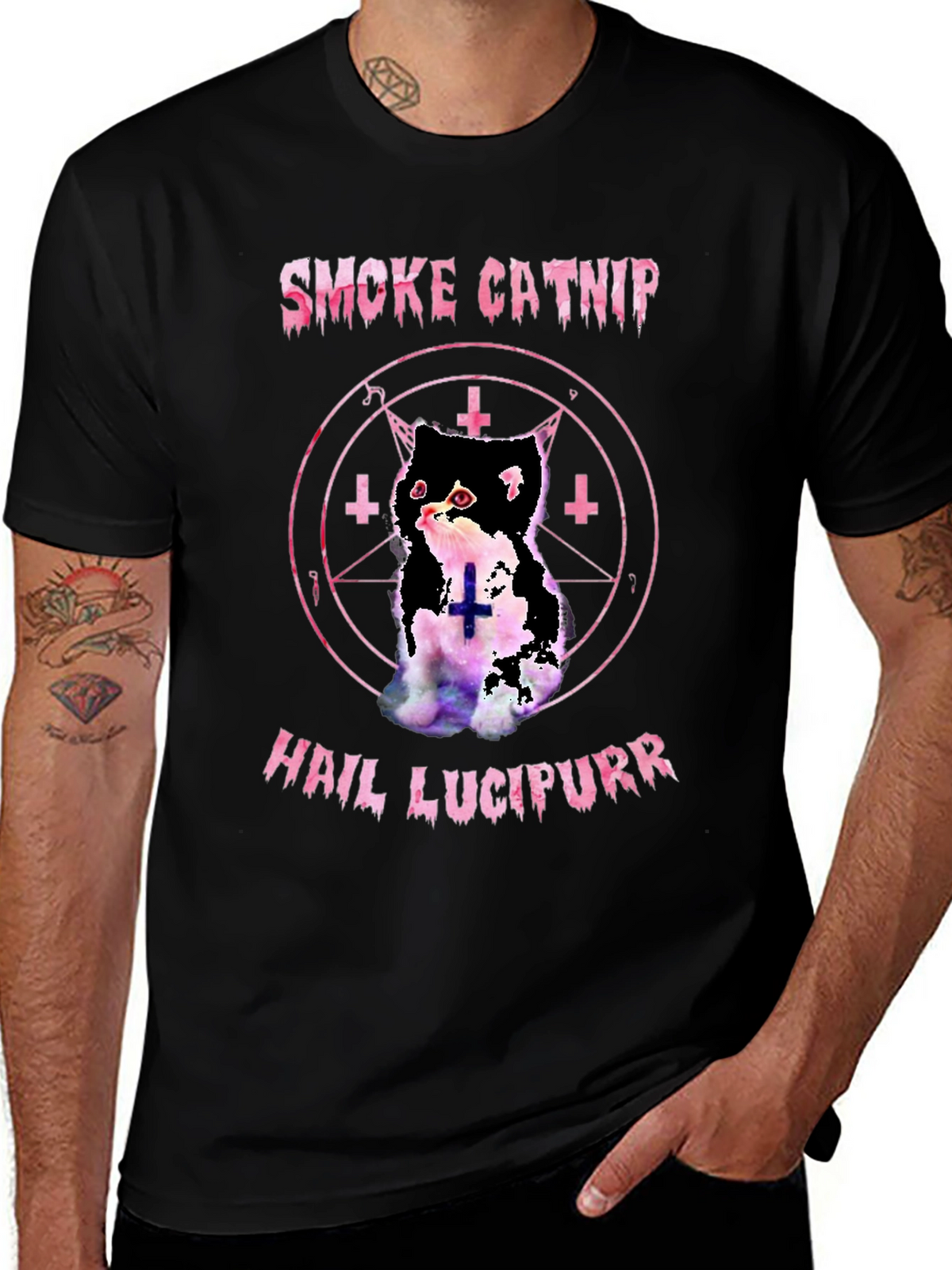 Smoke Catnip Hail Lucipurr Graphic T-Shirt