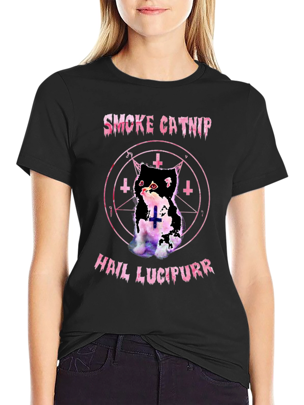 Smoke Catnip Hail Lucipurr Graphic T-Shirt