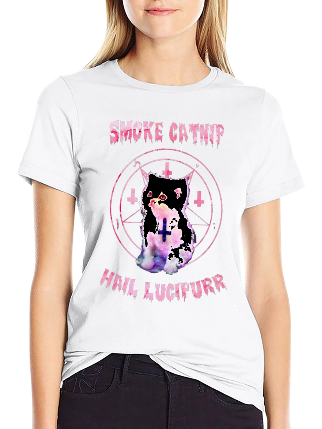 Smoke Catnip Hail Lucipurr Graphic T-Shirt