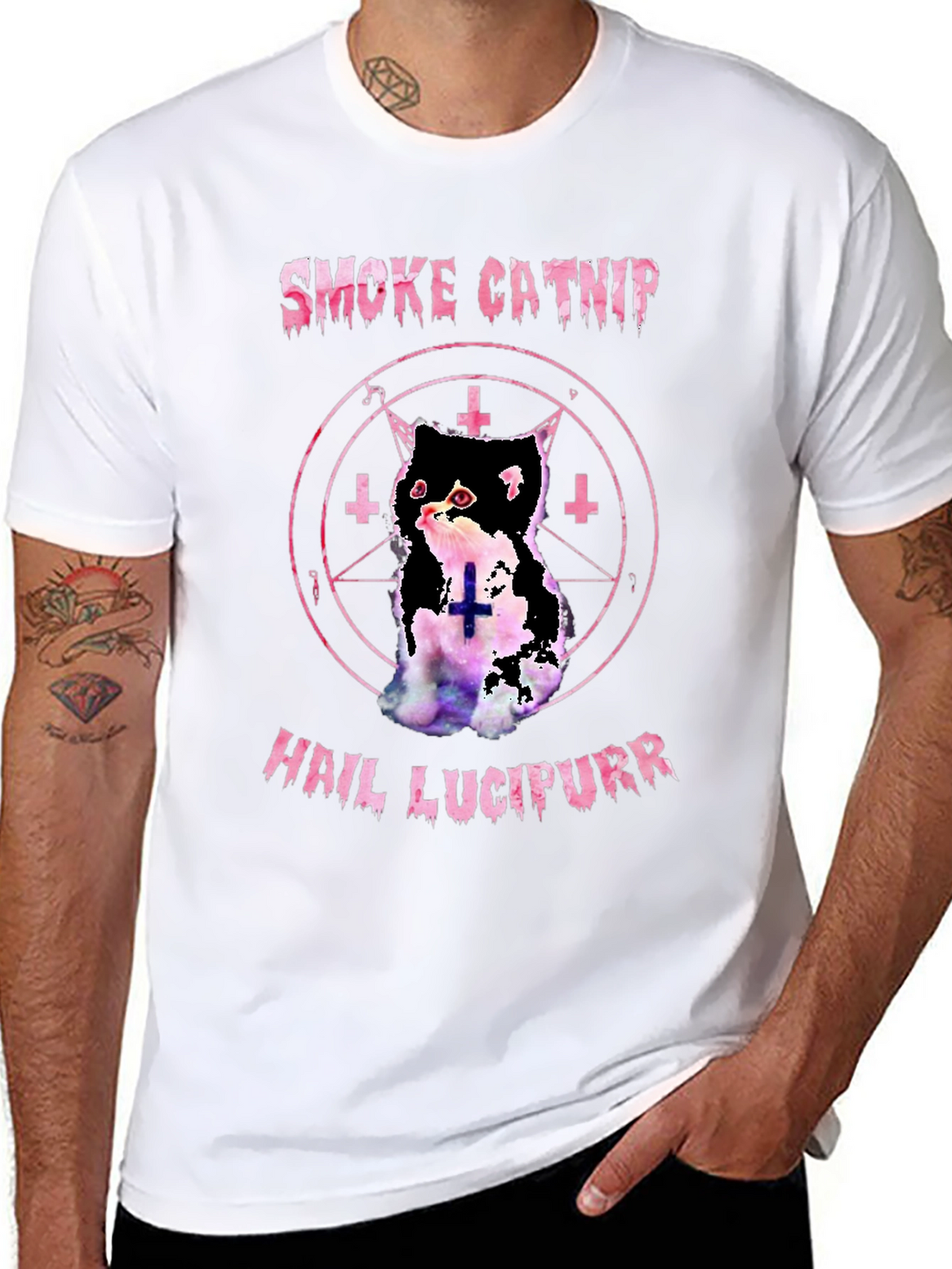 Smoke Catnip Hail Lucipurr Graphic T-Shirt