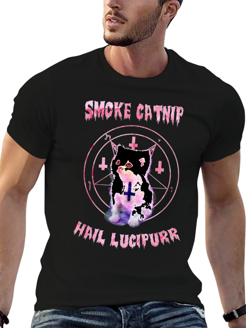 Smoke Catnip Hail Lucipurr Graphic T-Shirt
