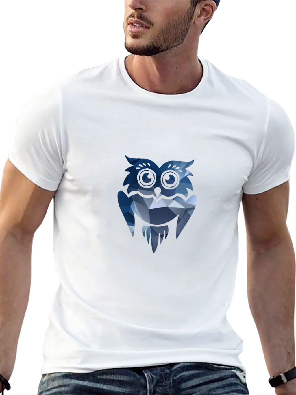 Geometric Owl Graphic T-Shirt - Modern & Stylish