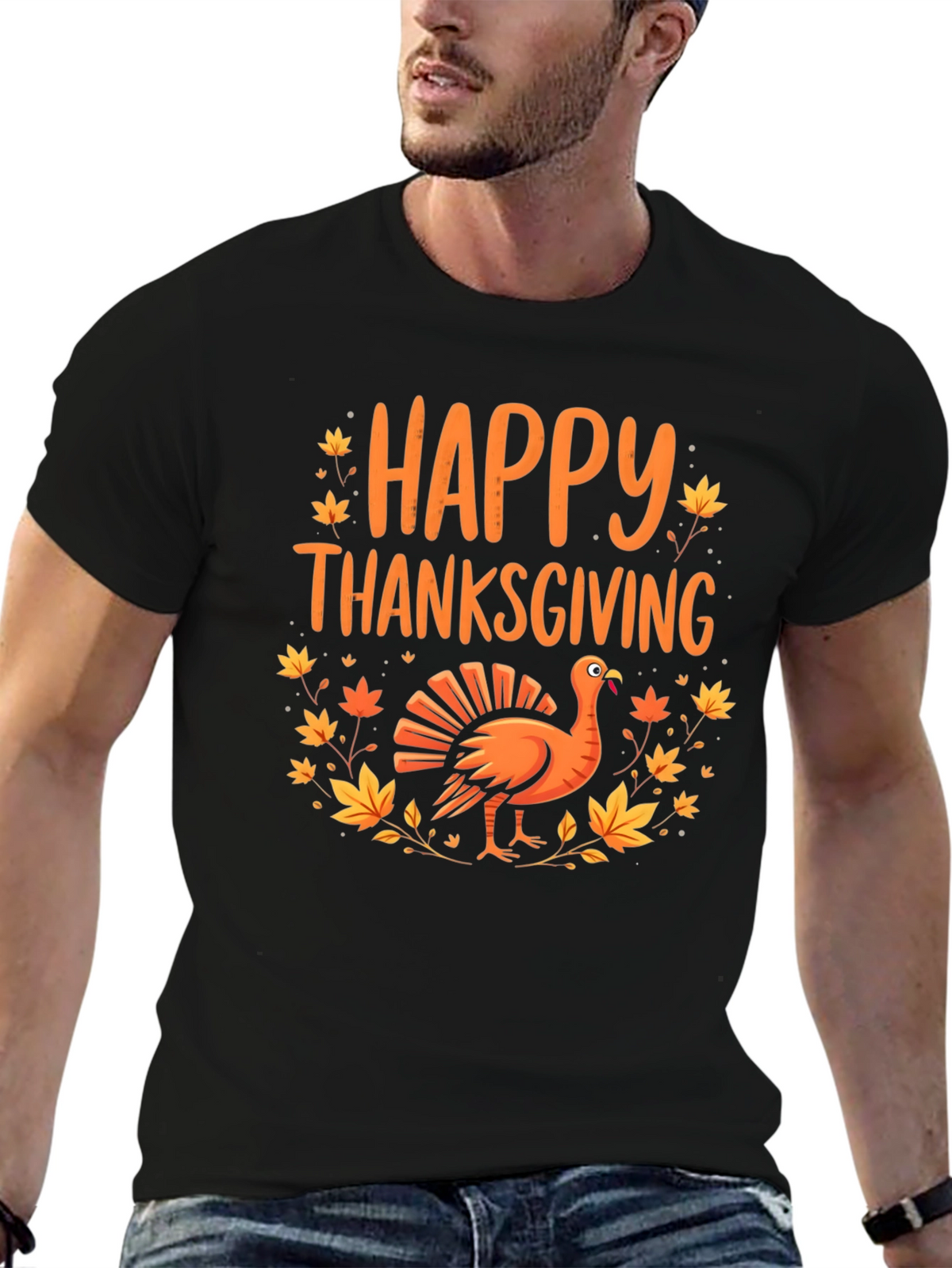 Happy Thanksgiving Turkey Graphic Tee