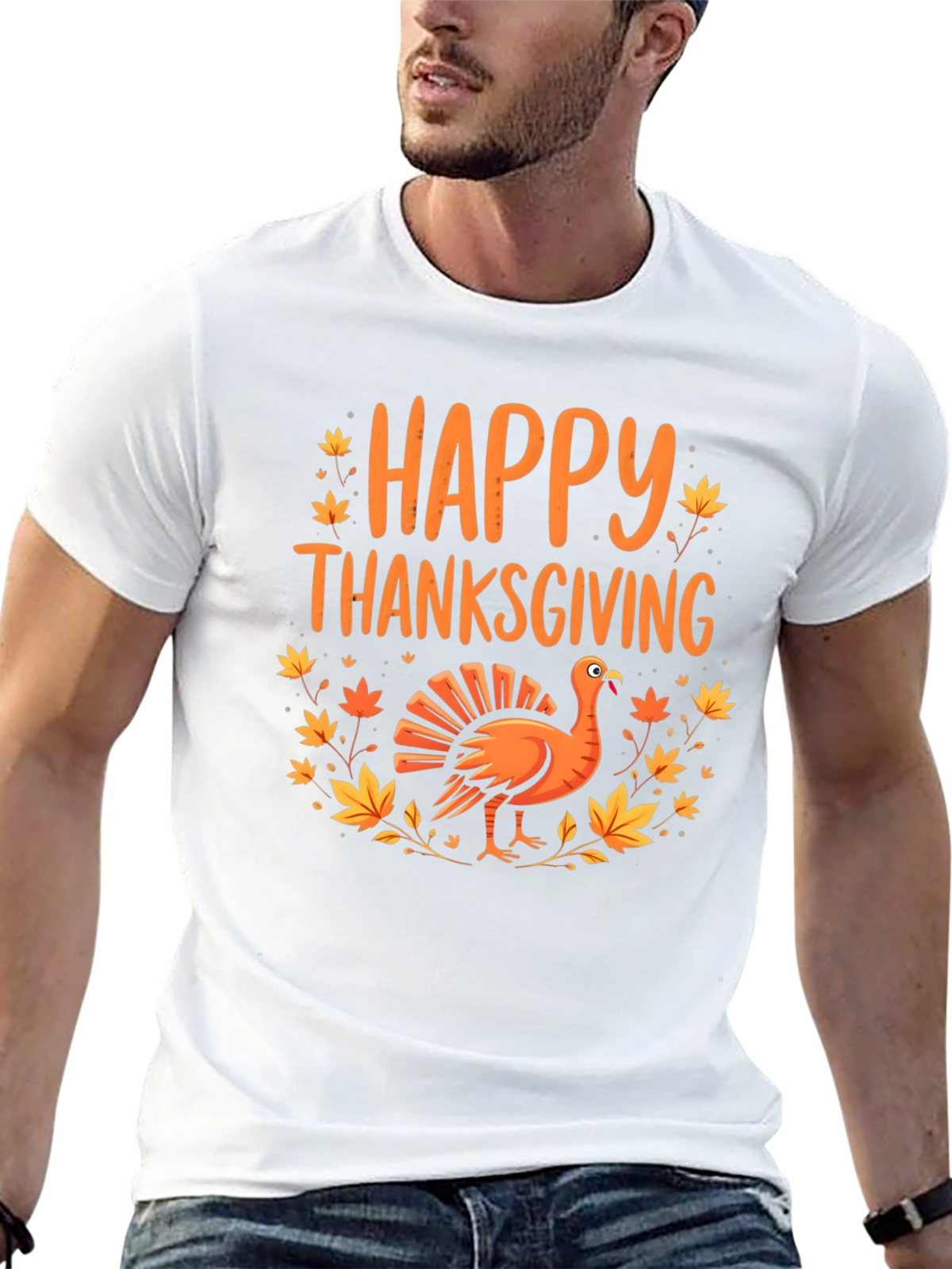 Happy Thanksgiving Turkey Graphic Tee