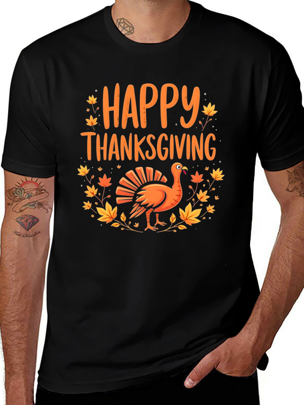 Happy Thanksgiving Turkey Graphic Tee