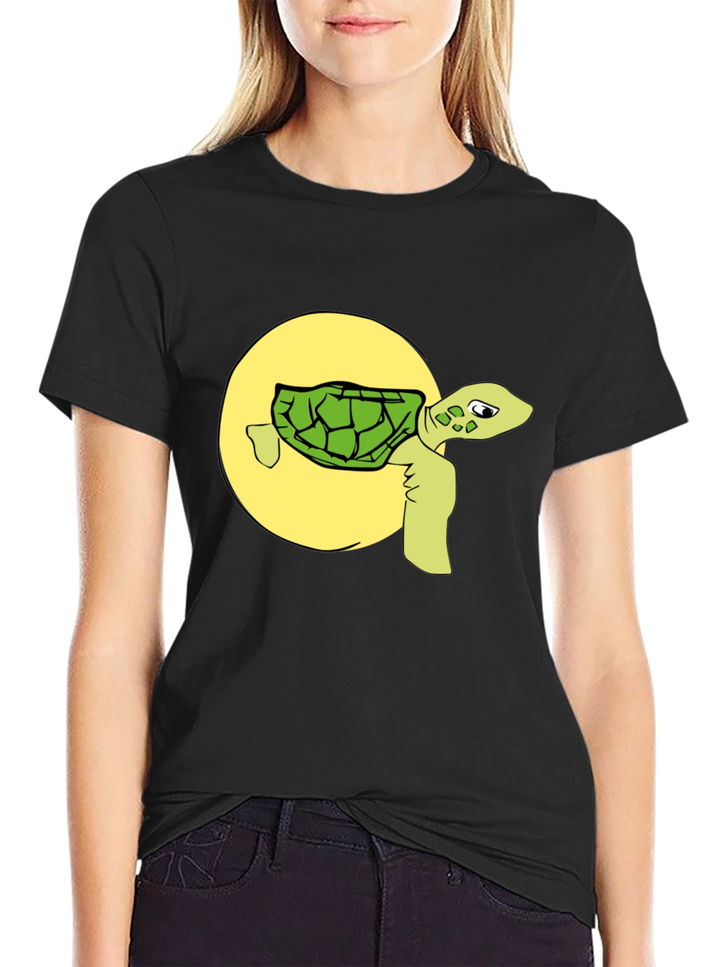 Funny Turtle Graphic Tee - Black