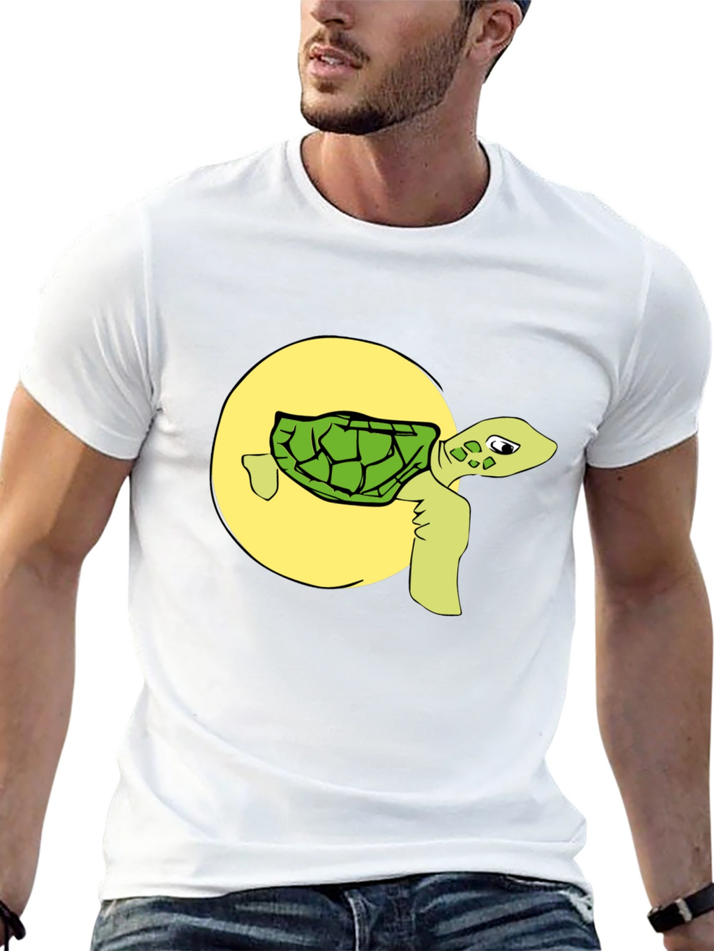 Funny Turtle Graphic Tee - Black