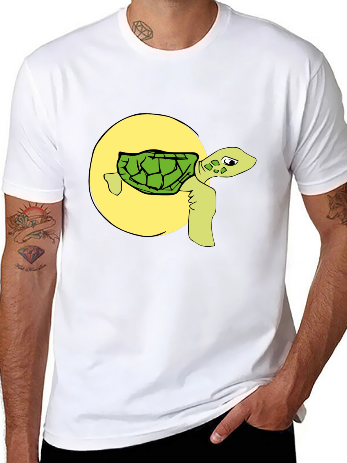 Funny Turtle Graphic Tee - Black