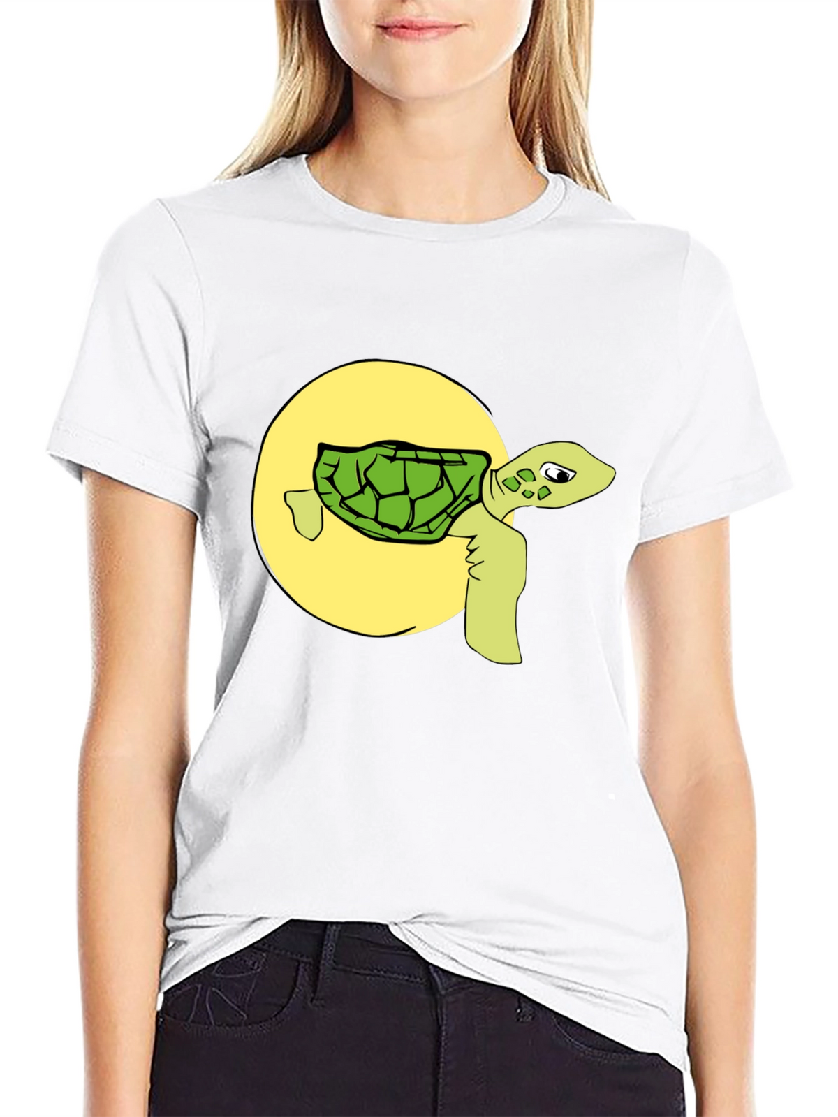 Funny Turtle Graphic Tee - Black