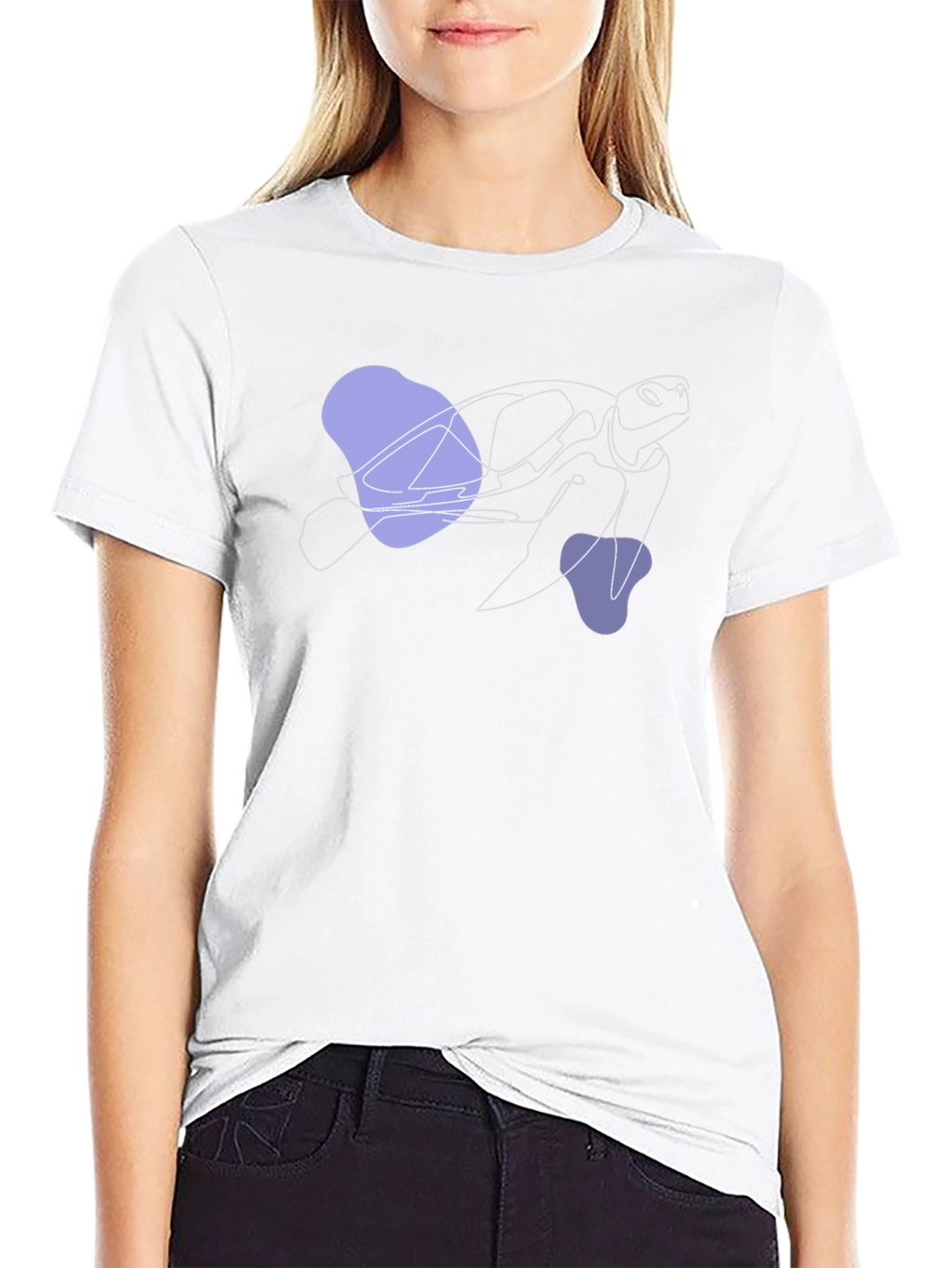 Abstract Turtle Graphic Black T-Shirt