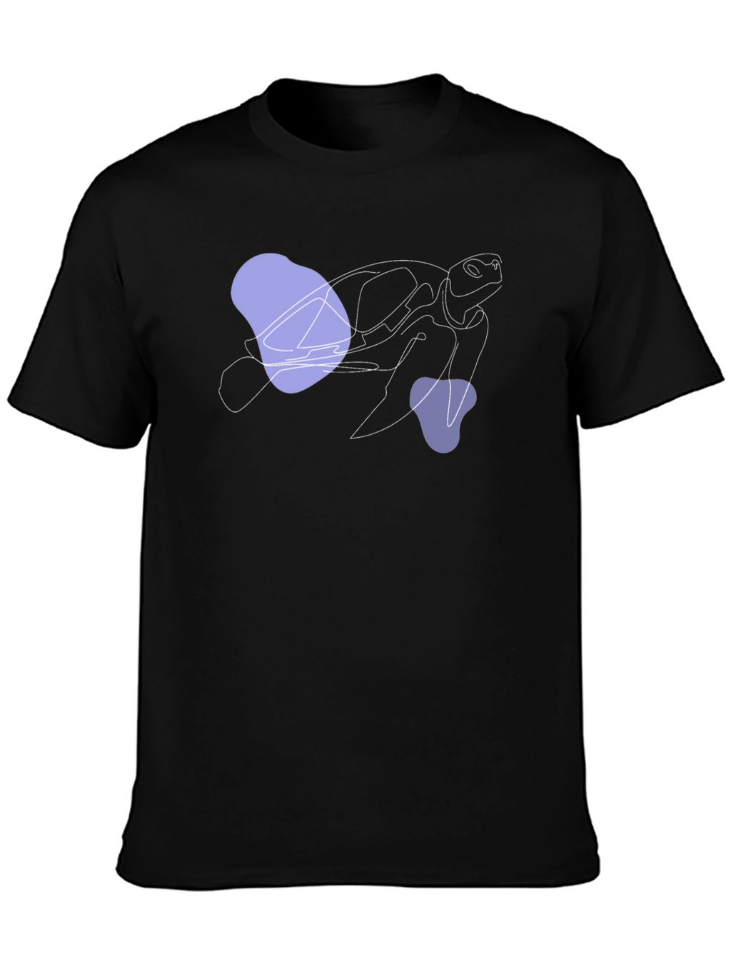 Abstract Turtle Graphic Black T-Shirt