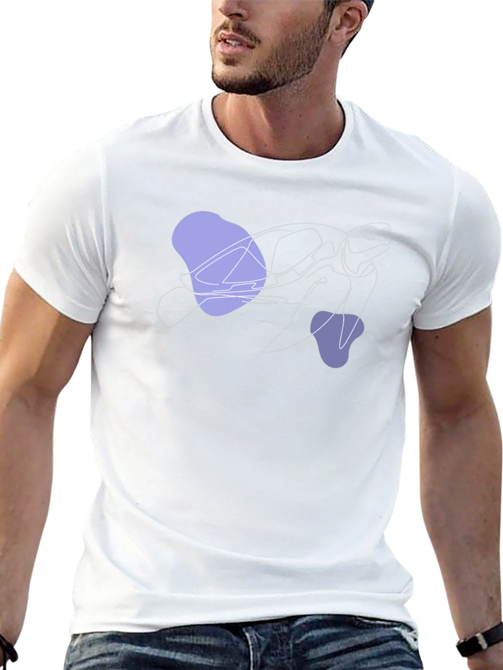 Abstract Turtle Graphic Black T-Shirt