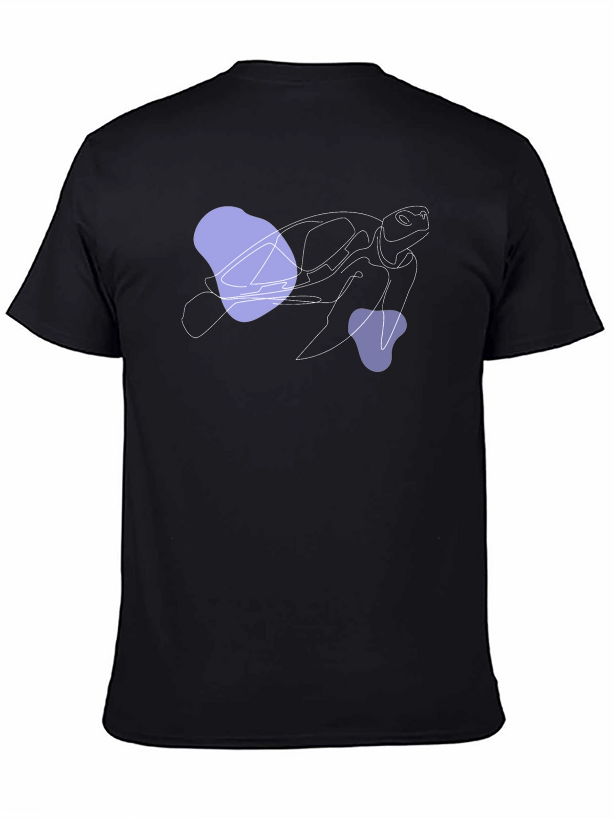 Abstract Turtle Graphic Black T-Shirt