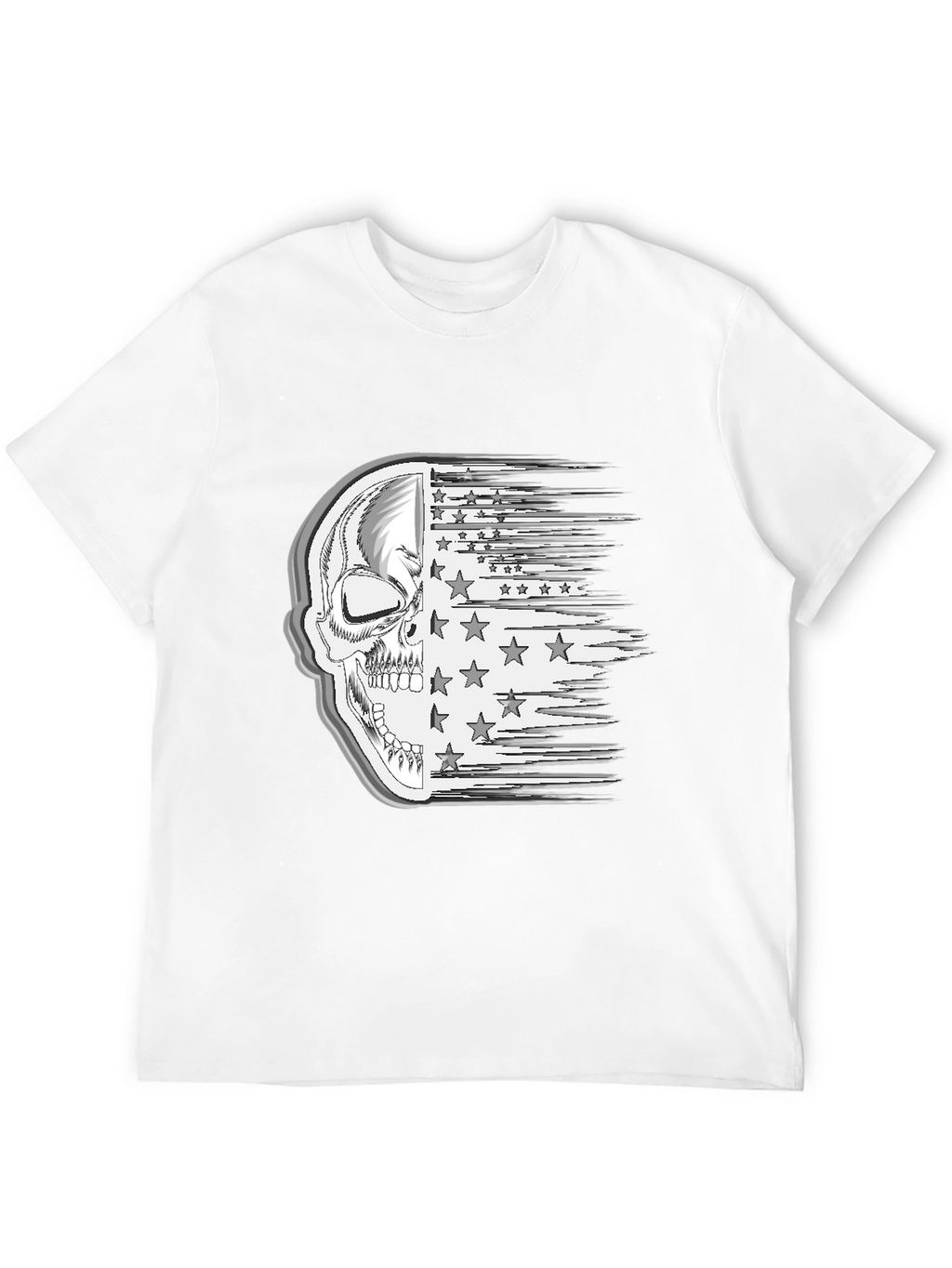 Skull American Flag Mens Graphic Tee