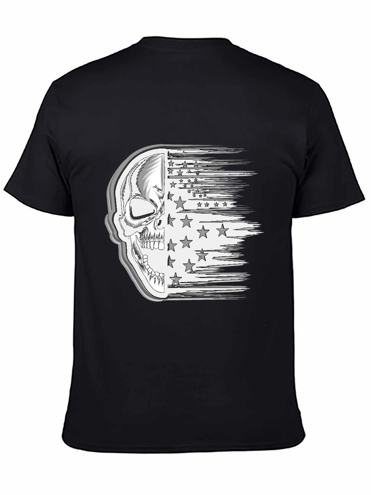 Skull American Flag Mens Graphic Tee