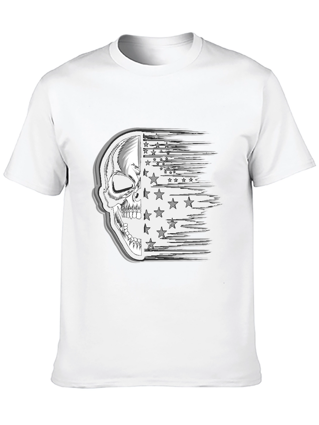 Skull American Flag Mens Graphic Tee