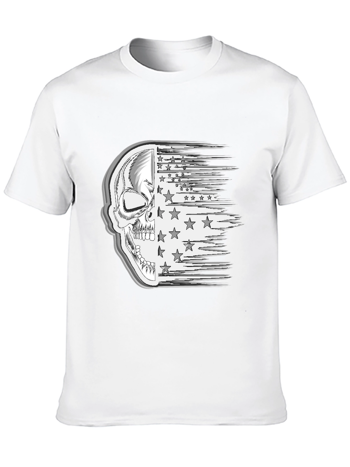 Skull American Flag Mens Graphic Tee