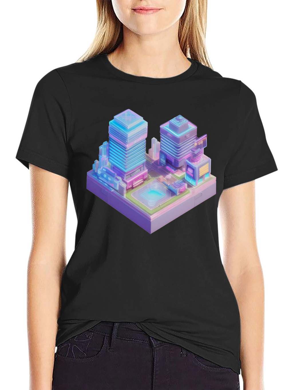 Cyberpunk Cityscape Graphic Tee