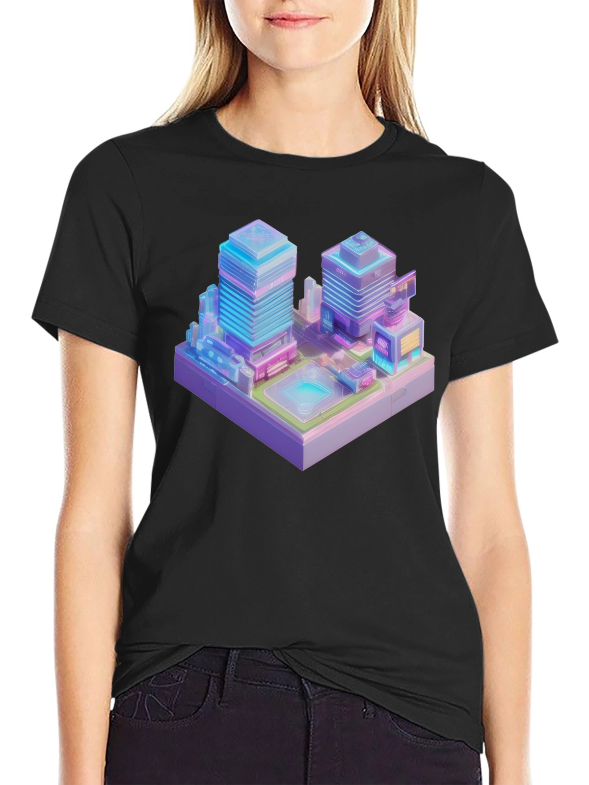 Cyberpunk Cityscape Graphic Tee