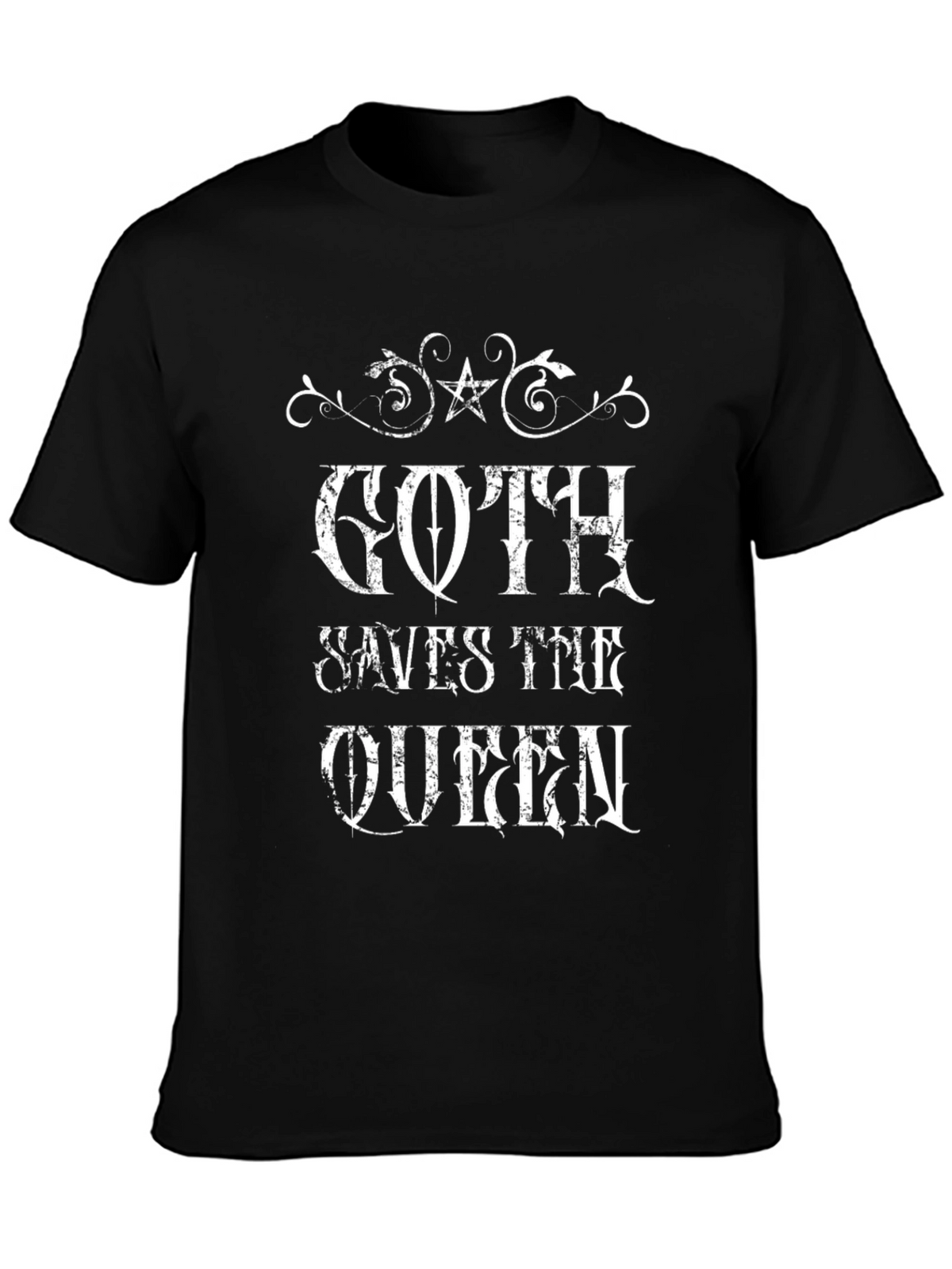 Goth Saves the Queen Black Graphic Tee