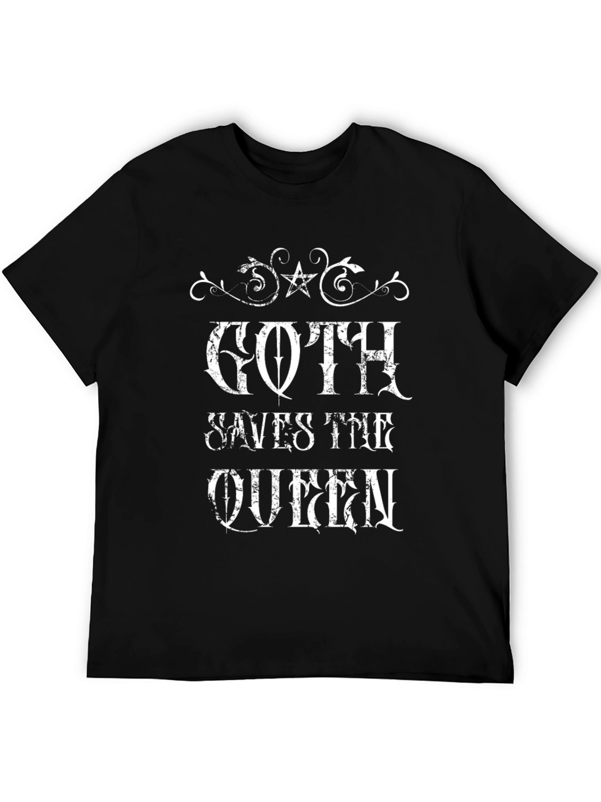 Goth Saves the Queen Black Graphic Tee