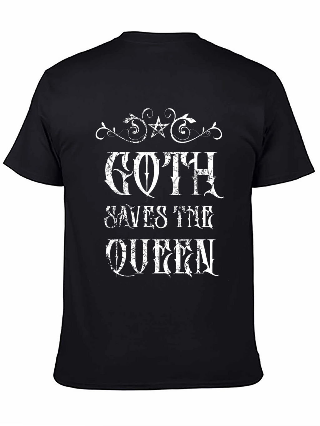 Goth Saves the Queen Black Graphic Tee