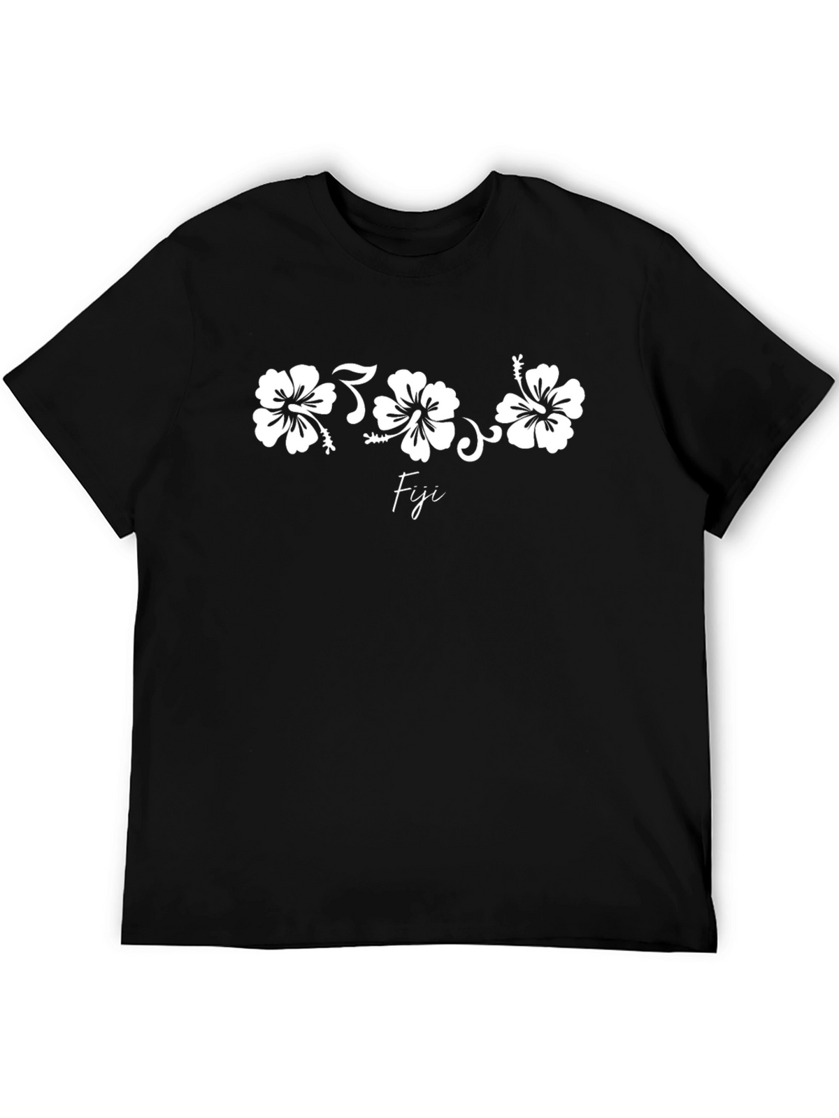 Fiji Floral Graphic Print Black T-Shirt