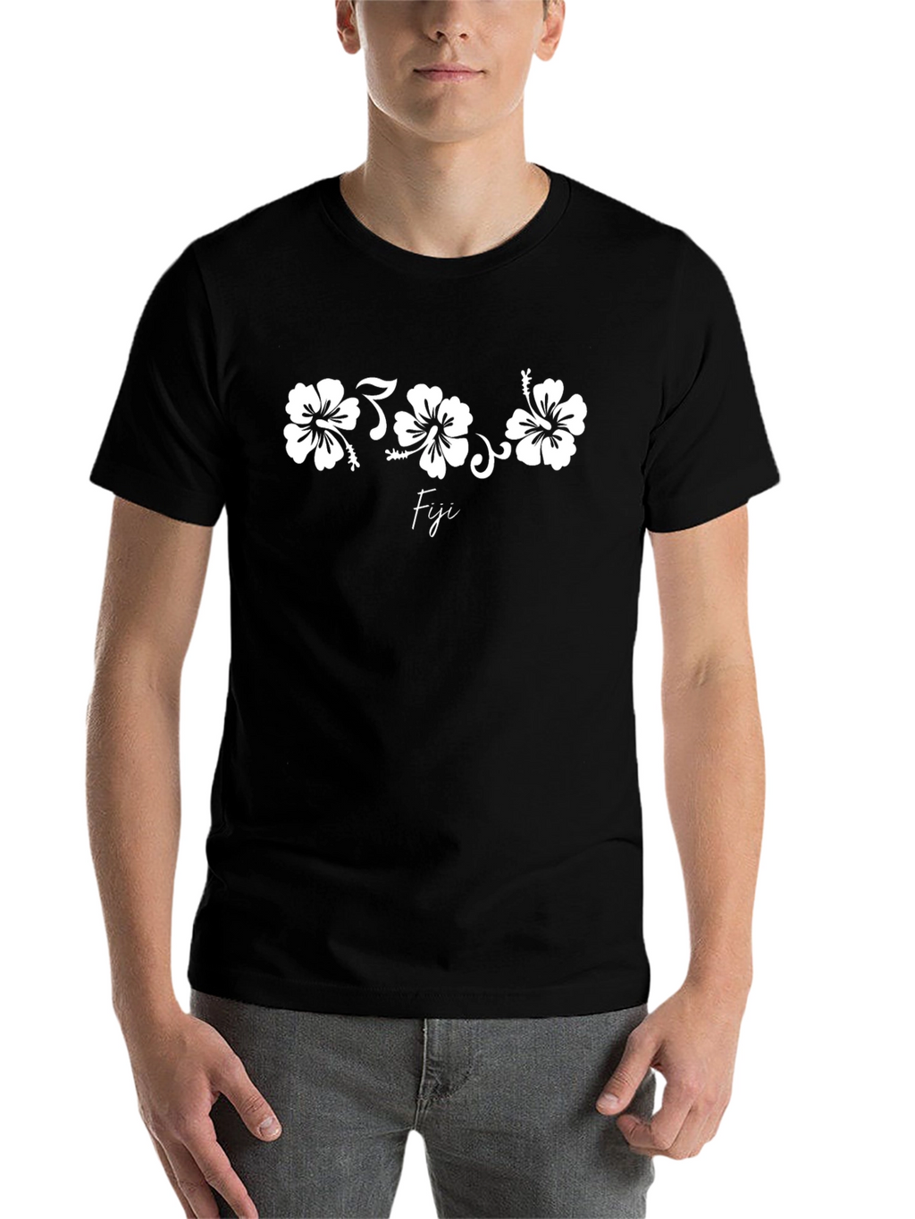 Fiji Floral Graphic Print Black T-Shirt