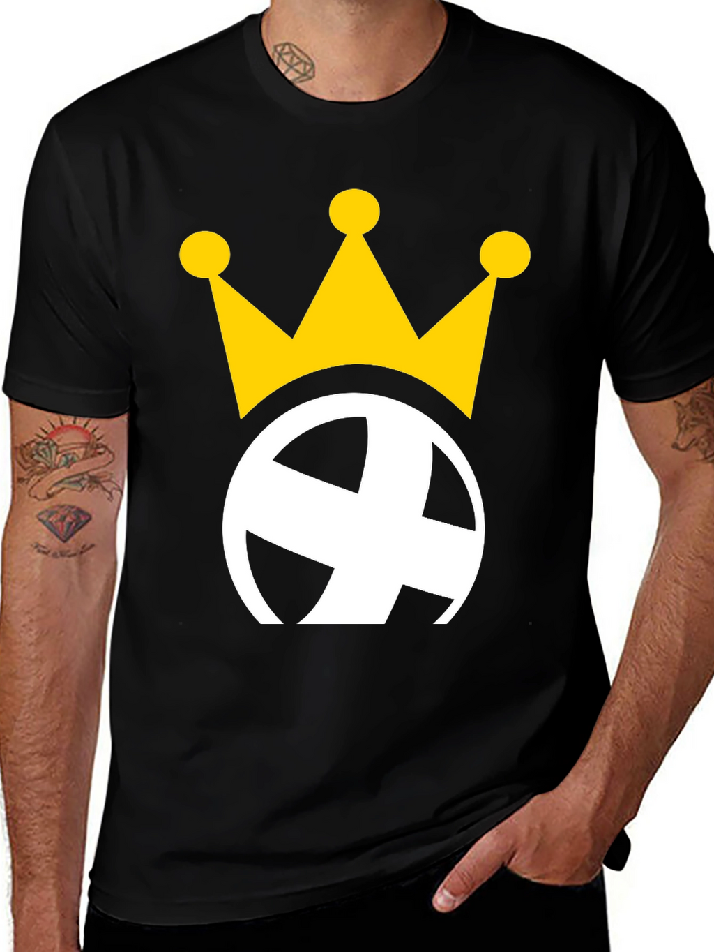 Crowned Globe Black Graphic Tee