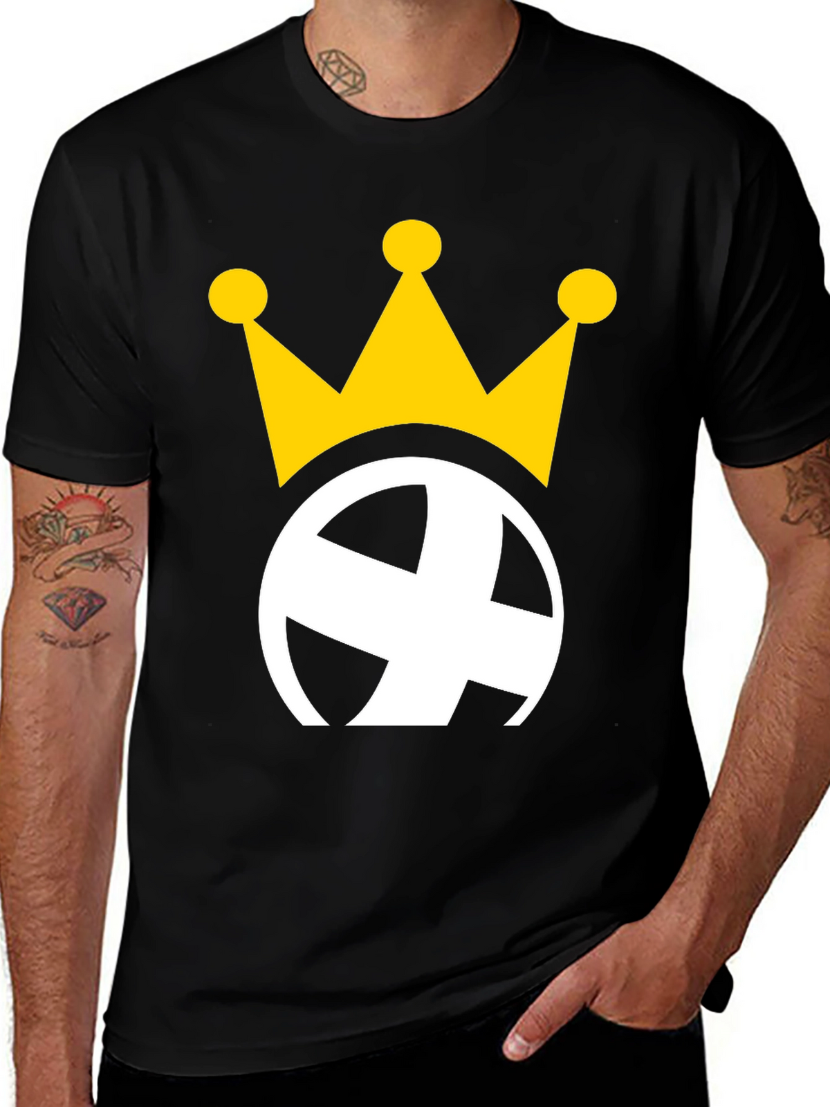 Crowned Globe Black Graphic Tee