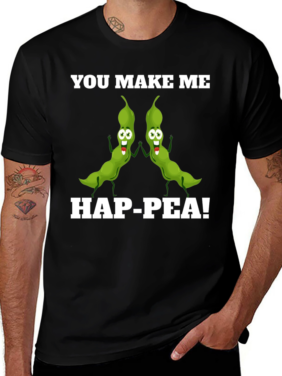Hap-Pea! Funny Pea Pod Pun T-Shirt