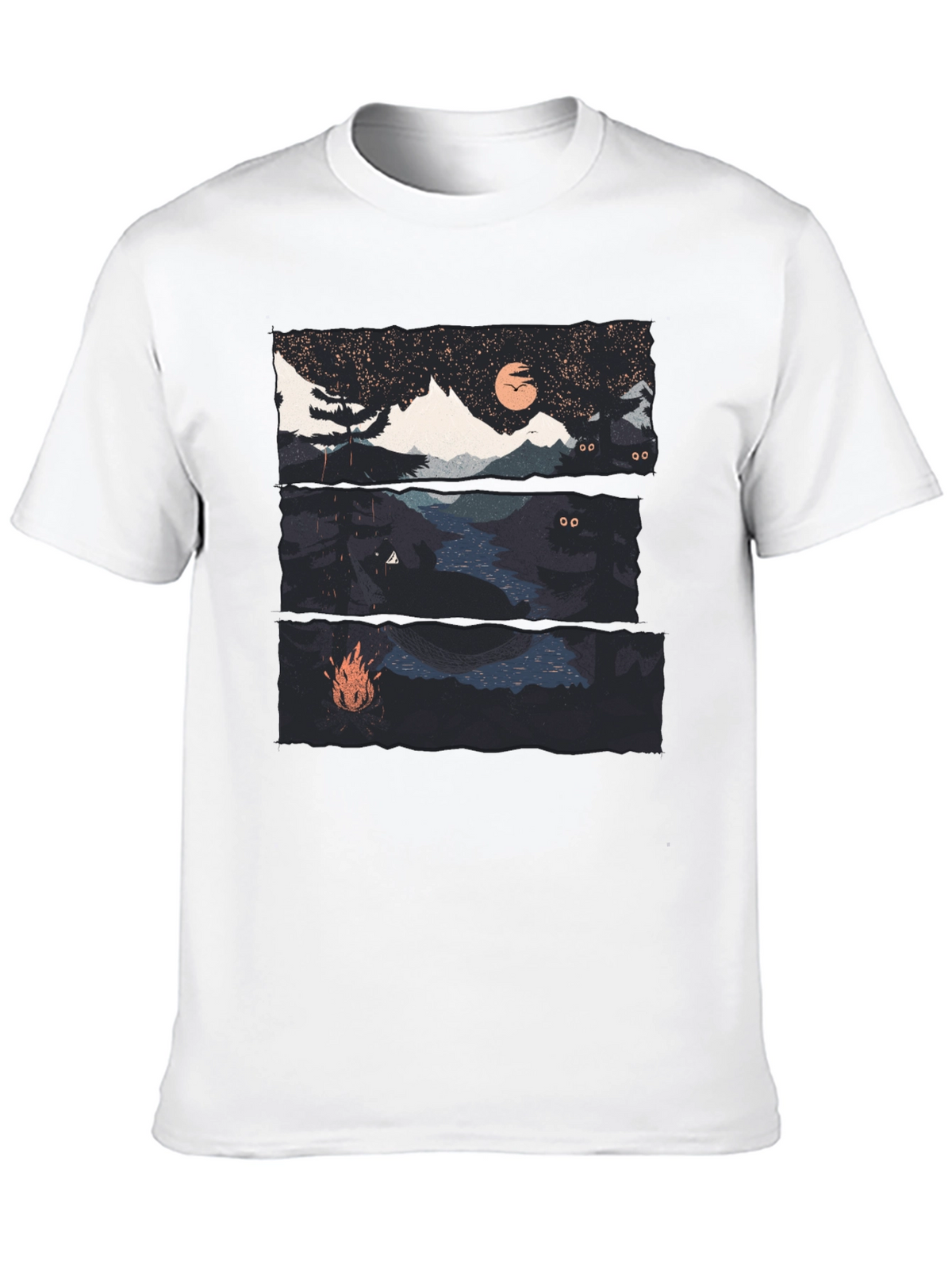 Night Landscape Graphic Tee - Black