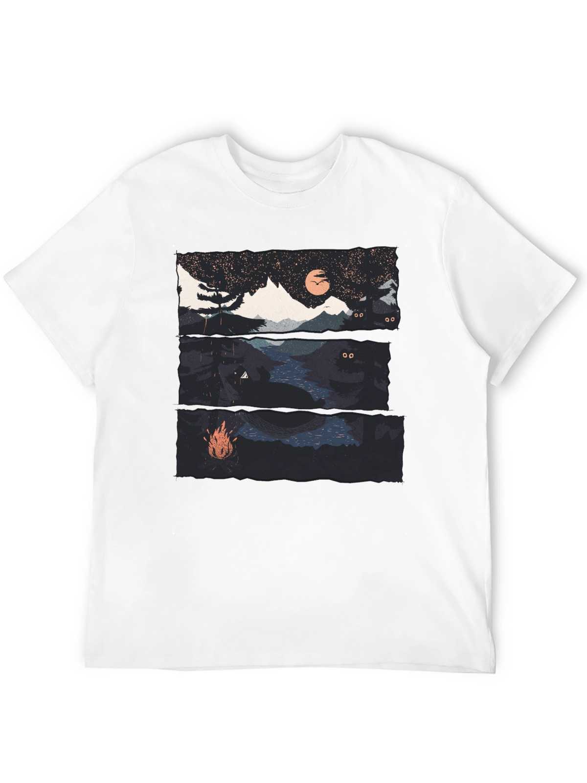 Night Landscape Graphic Tee - Black