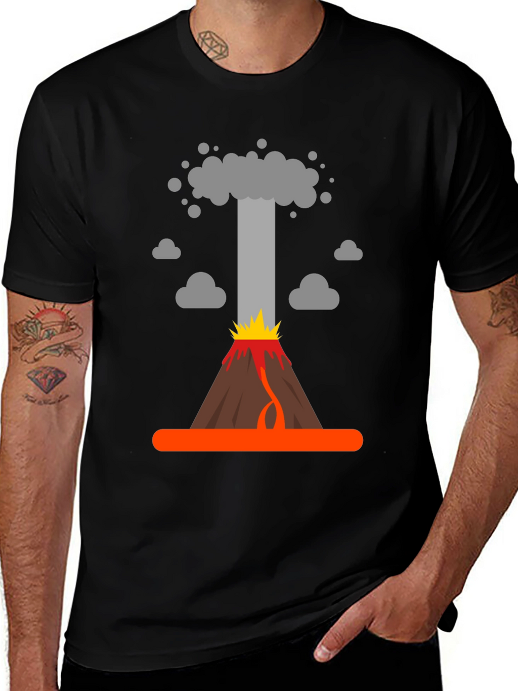 Volcano Eruption Graphic T-Shirt - Bold Design