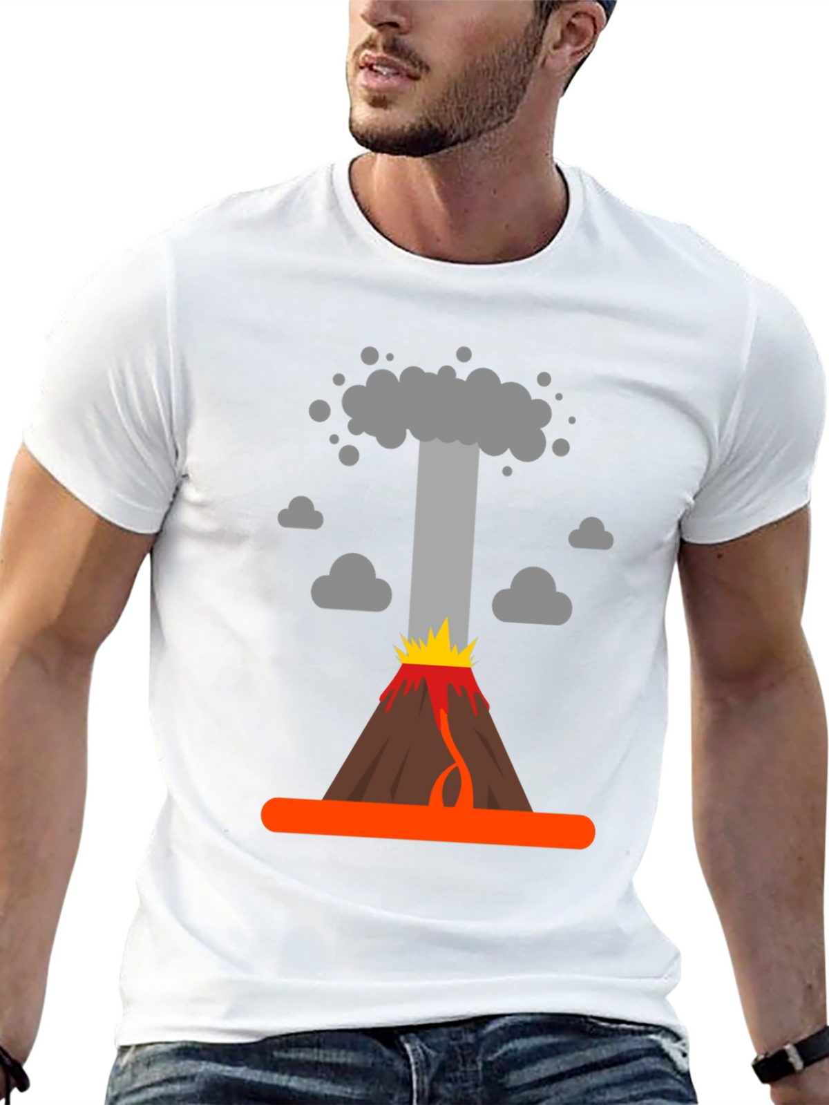 Volcano Eruption Graphic T-Shirt - Bold Design