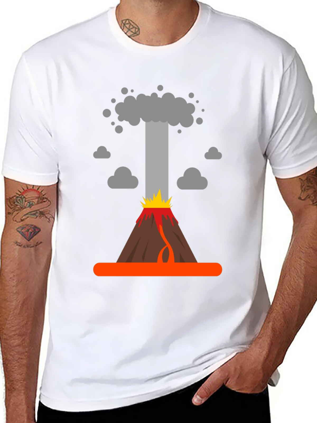 Volcano Eruption Graphic T-Shirt - Bold Design