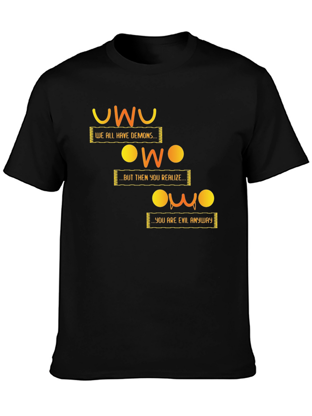 UwU Evil Demons Black T-Shirt