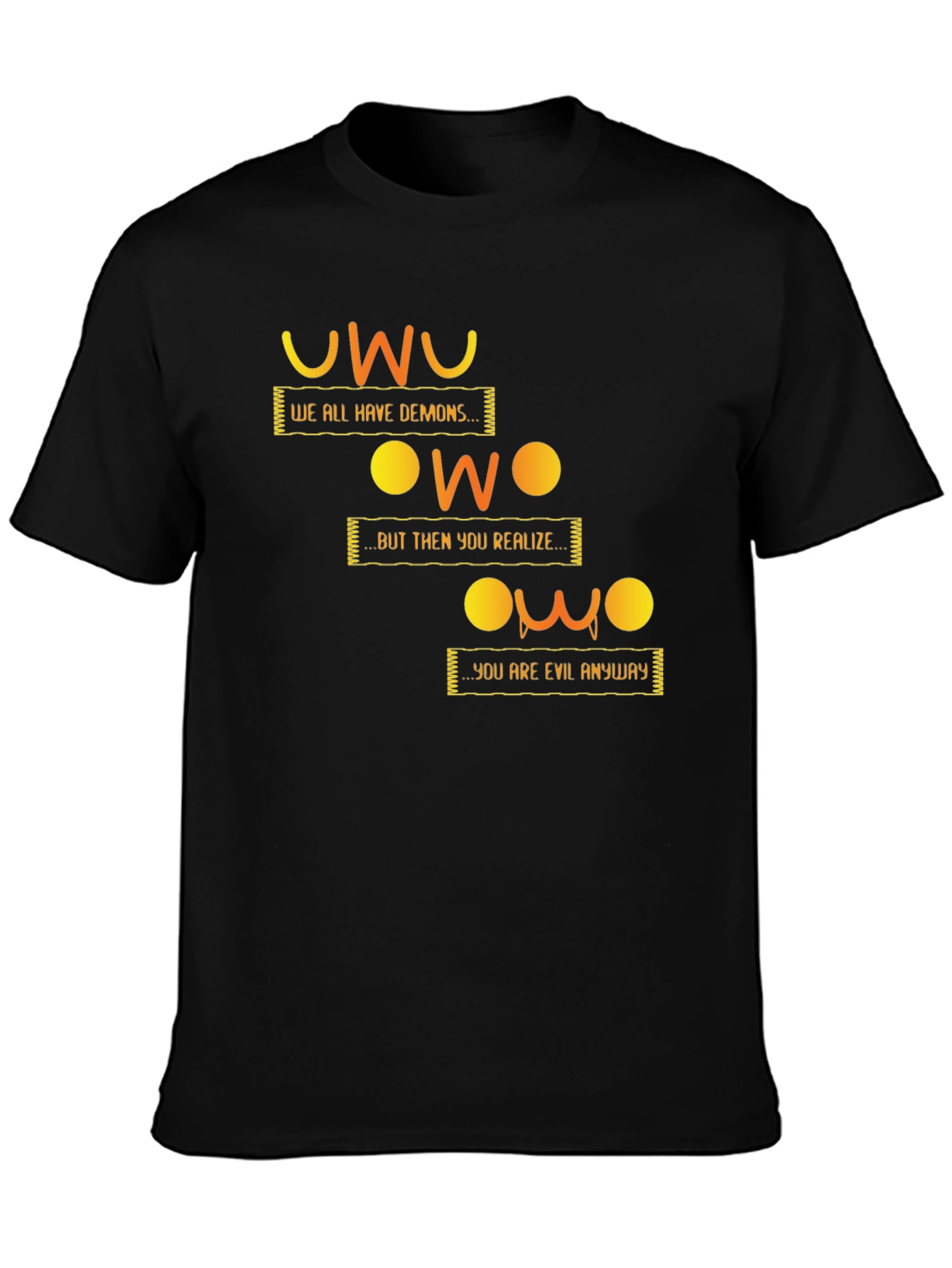 UwU Evil Demons Black T-Shirt