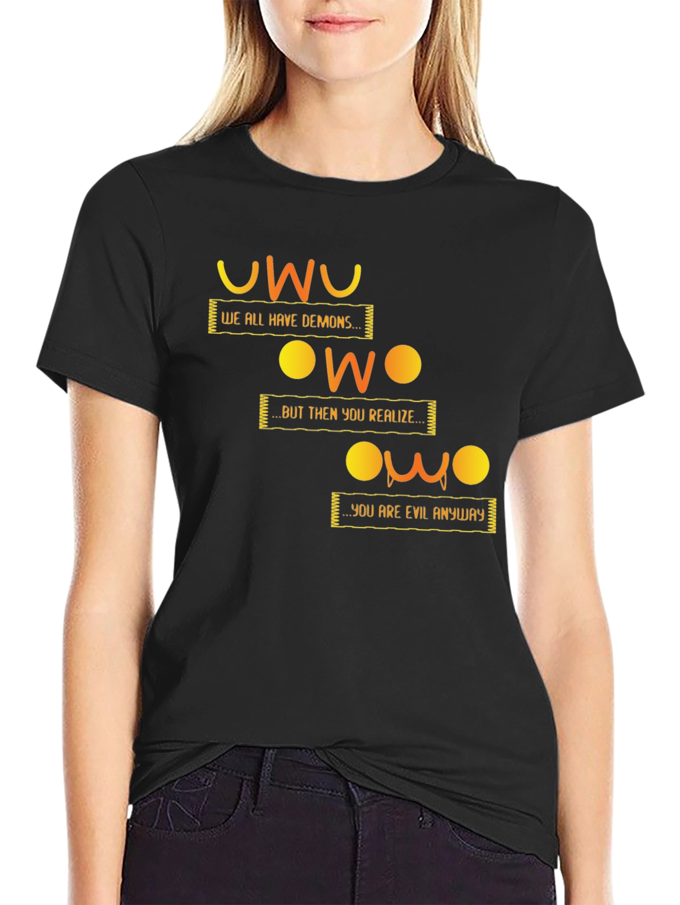 UwU Evil Demons Black T-Shirt
