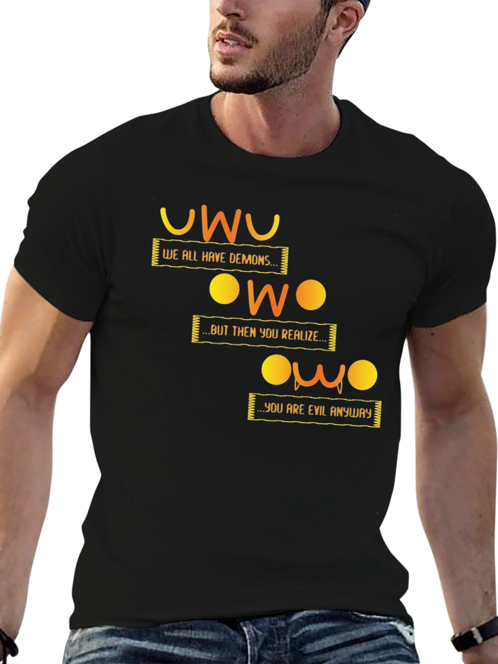 UwU Evil Demons Black T-Shirt