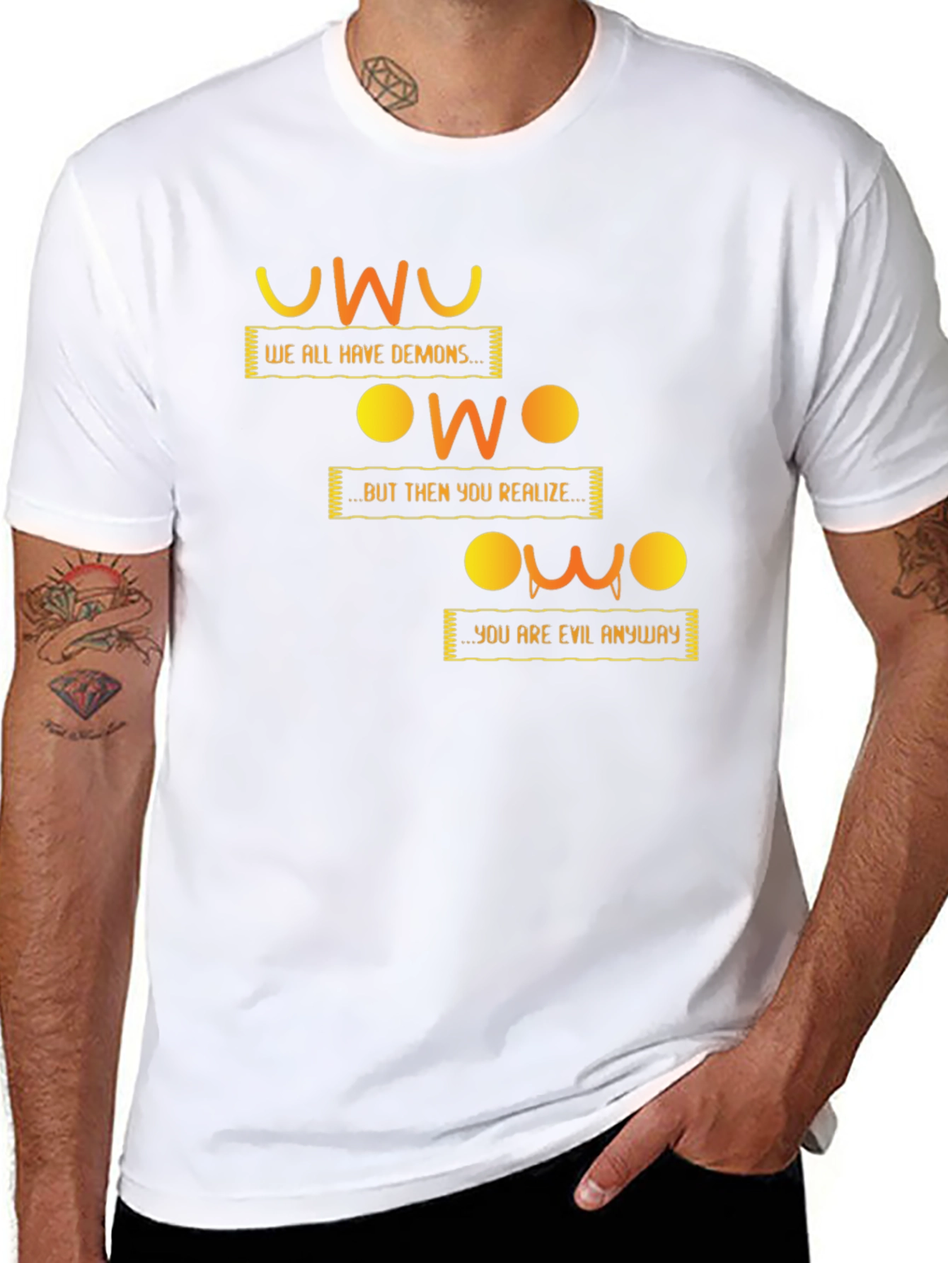 UwU Evil Demons Black T-Shirt