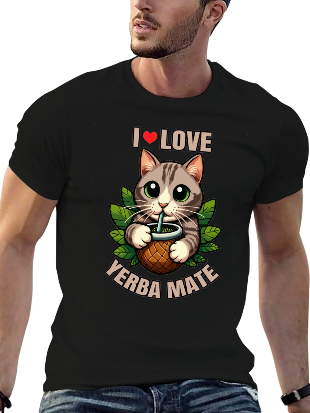 I Love Yerba Mate Cat T-Shirt