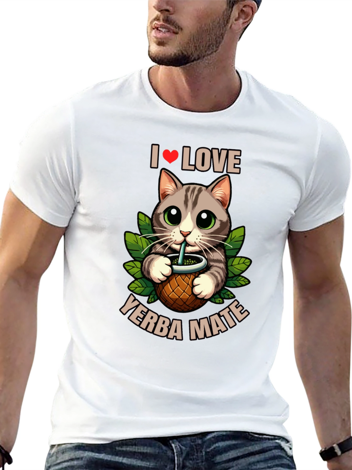 I Love Yerba Mate Cat T-Shirt