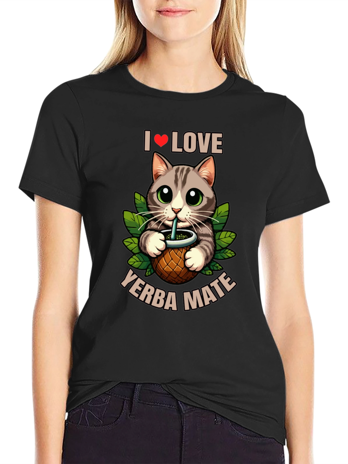 I Love Yerba Mate Cat T-Shirt
