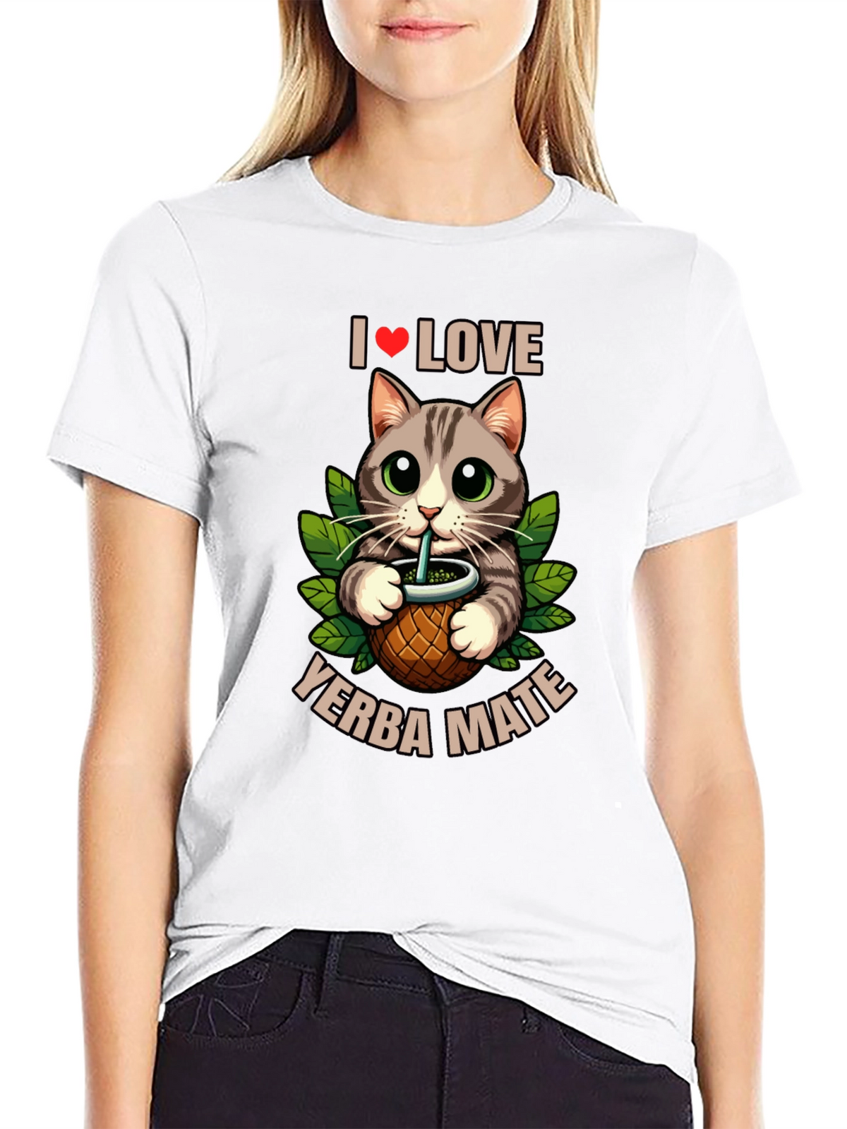 I Love Yerba Mate Cat T-Shirt