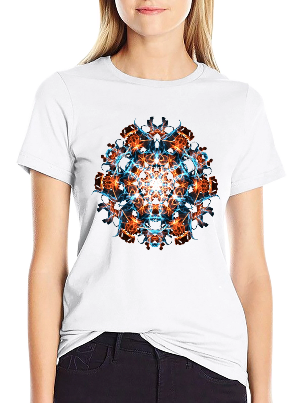 Fiery Fractal Graphic Tee