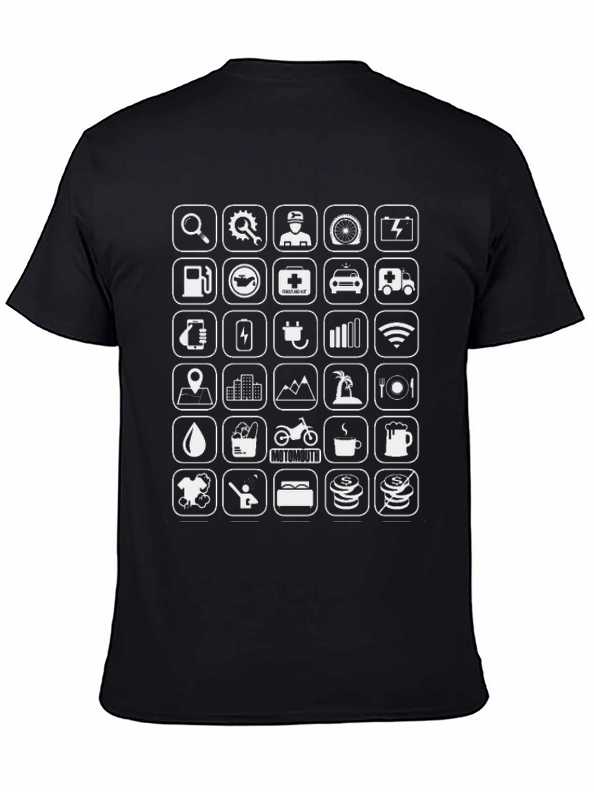 Icon Grid Black T-Shirt - Explore Everywhere
