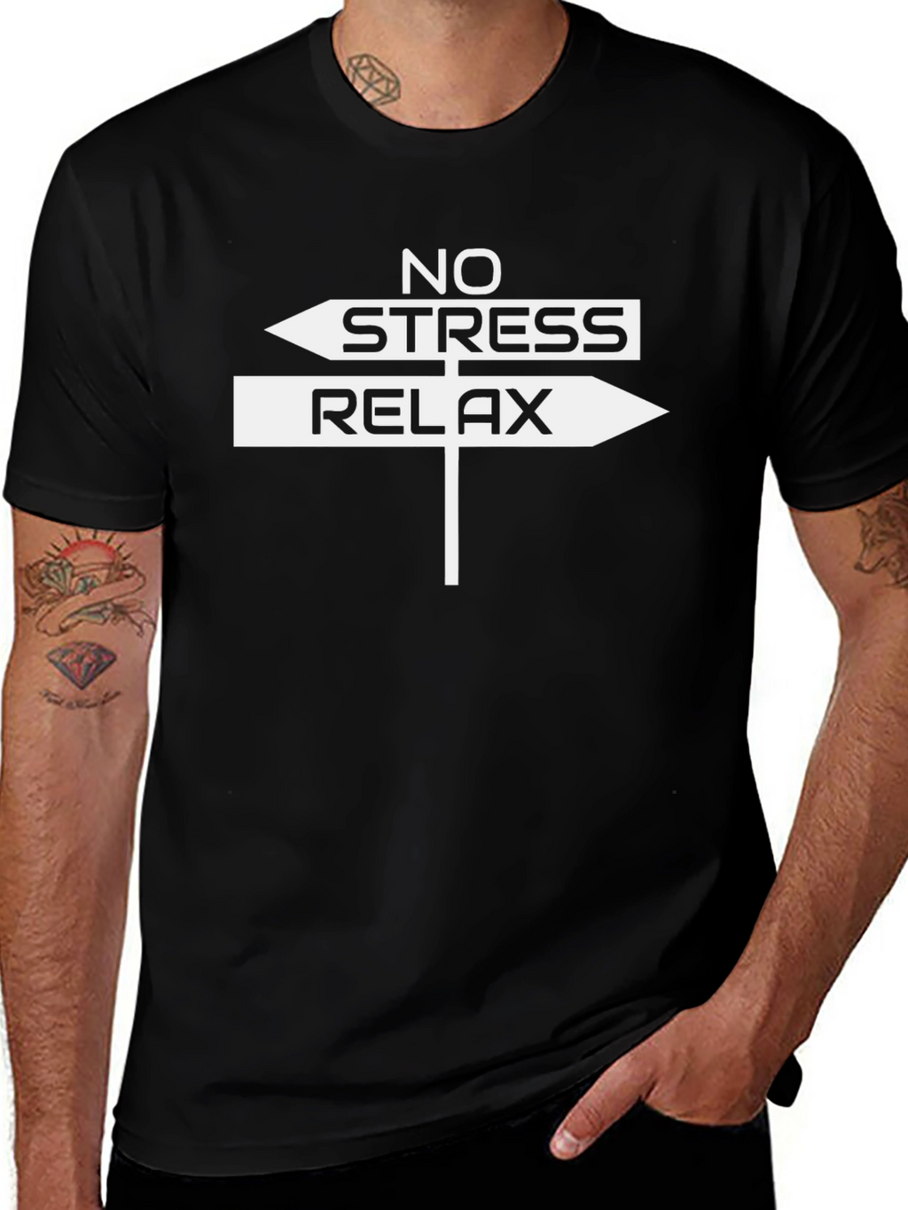 No Stress Relax Arrow Sign T-Shirt