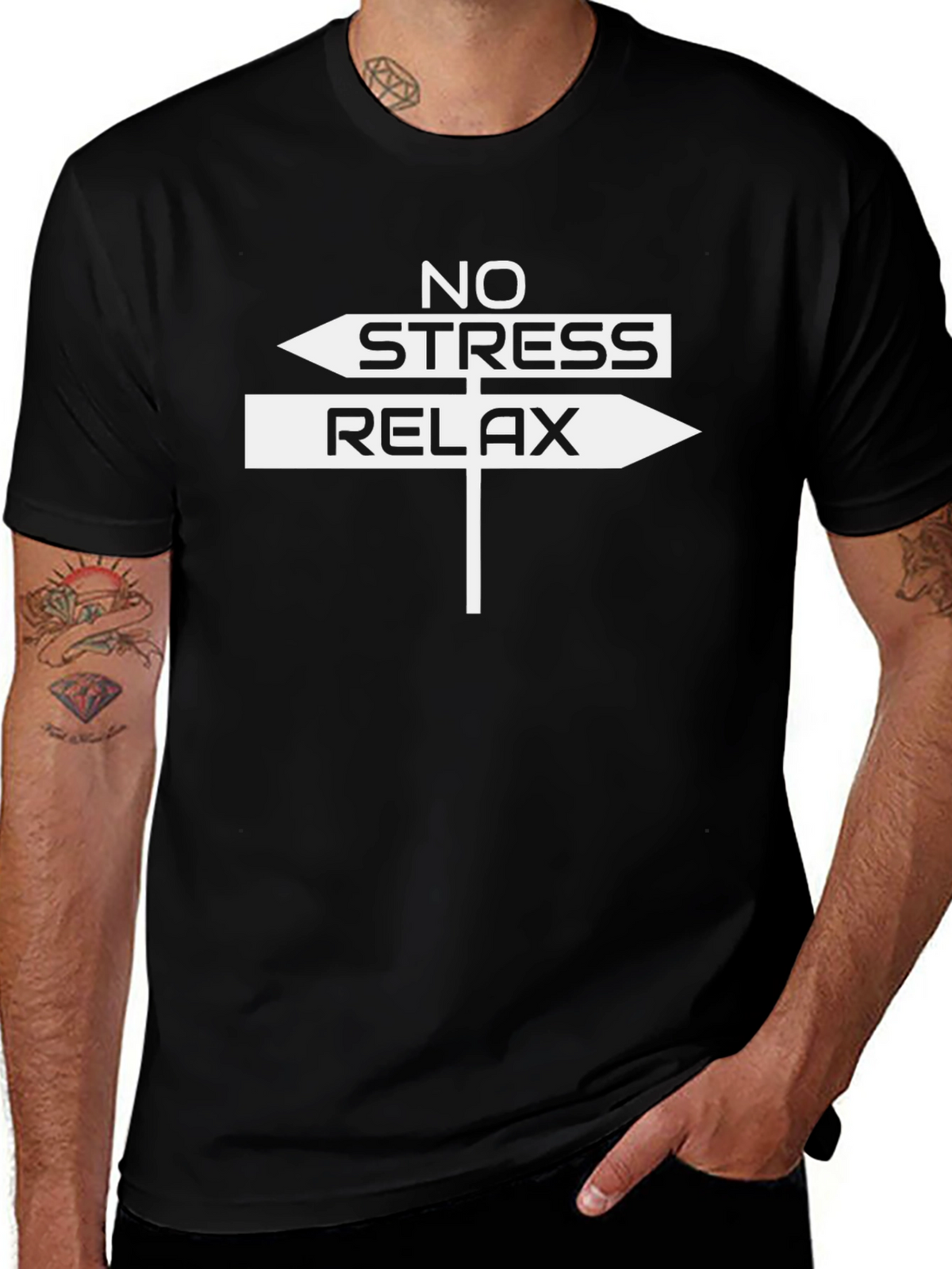 No Stress Relax Arrow Sign T-Shirt